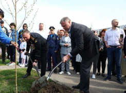 Губернатор и российский космонавт высадили в Астрахани белые березы