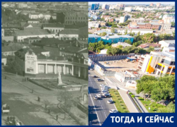 Астрахань тогда и сейчас: вид на памятник И.В. Сталину с колокольни Кремля