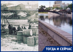 Астрахань тогда и сейчас: вид на Мост влюбленных
