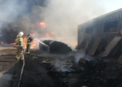 На окраине Астрахани произошёл крупный пожар на полигоне 