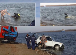 В Астрахани в районе АЦКК машина с четырьмя пассажирами утонула в Волге. Видео