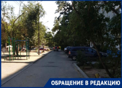 В Советском районе Астрахани большегрузы ломают деревья и пугают детей