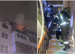 В Астрахани пожарные и спасатели эвакуировали пенсионерку из горящей квартиры