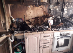 Пожар в центре Астрахани засняли на видео