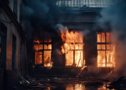 В Астрахани горит квартира на улице Лычманова