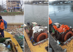 Более 200 кубометров мусора достали из астраханских каналов