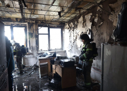 Появилось видео тушения пожара в детской больнице имени Силищевой в Астрахани