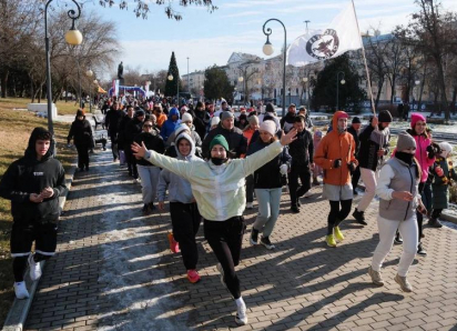 Астраханцы вышли на массовую пробежку после Нового года