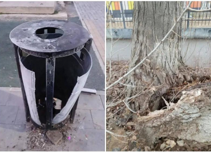 За новогодние праздники астраханцы сломали двадцать урн и несколько лавочек