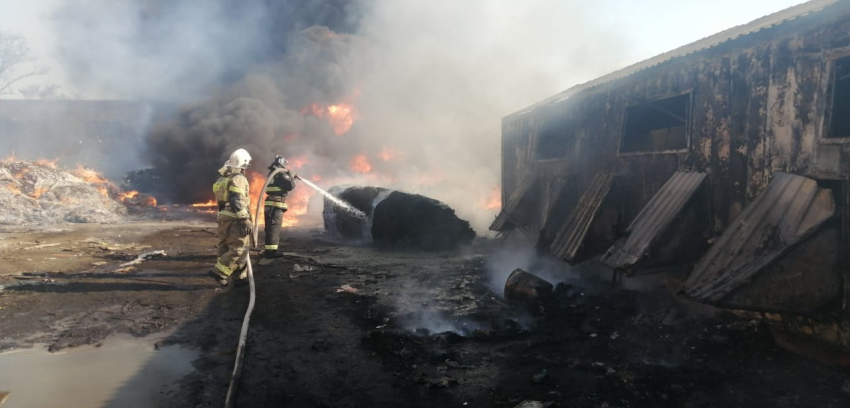 На окраине Астрахани произошёл крупный пожар на полигоне 