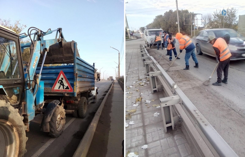 С трёх астраханских мостов увезли 20 тонн мусора