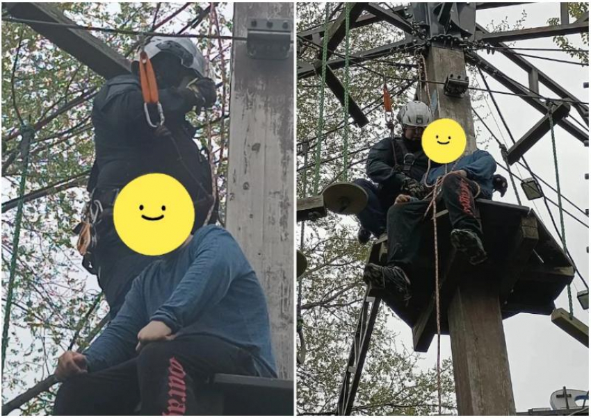 В Астрахани подросток застрял на канатной площадке и позвонил спасателям